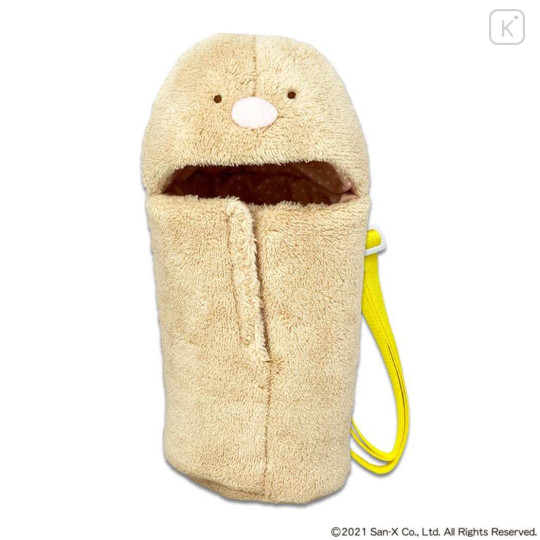 Japan San-X Plastic Bottle Holder with Strap - Sumikko Gurashi : Tonkatsu Fried Pork Fluffy - 1