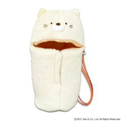 Japan San-X Plastic Bottle Holder with Strap - Sumikko Gurashi : Neko Fluffy