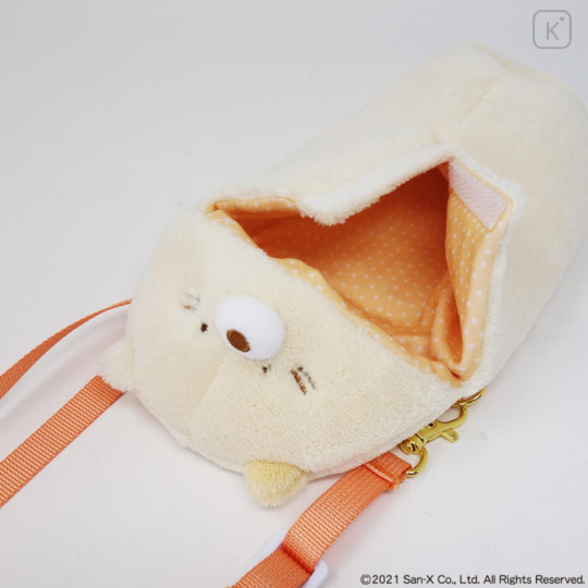 Japan San-X Plastic Bottle Holder with Strap - Sumikko Gurashi : Neko Fluffy - 2
