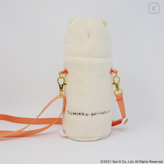 Japan San-X Plastic Bottle Holder with Strap - Sumikko Gurashi : Neko Fluffy - 3