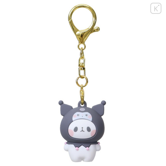 Japan Mochimochi Panda × Sanrio 3D Keychain - Kuromi - 1