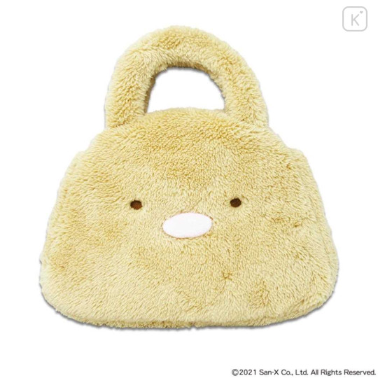 Japan San-X Plush Die-Cut Mascot Handbag - Sumikko Gurashi : Tonkatsu Fried Pork Face - 1