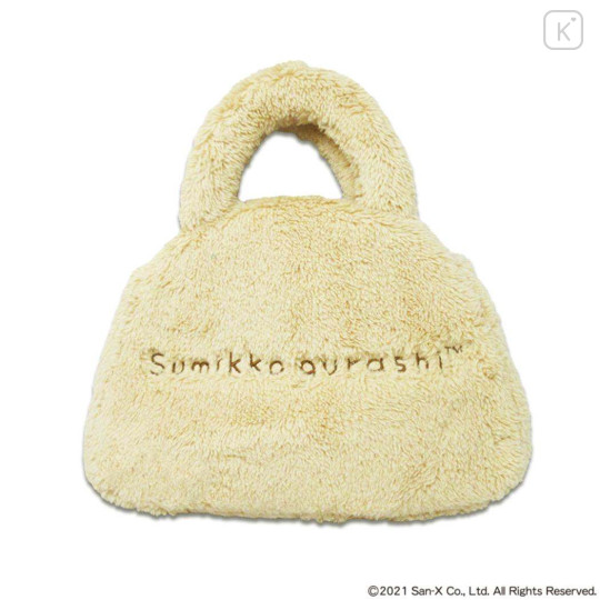 Japan San-X Plush Die-Cut Mascot Handbag - Sumikko Gurashi : Tonkatsu Fried Pork Face - 2