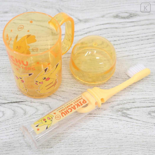 Japan Pokemon Toothbrush Set - Pikachu : Yellow Orange - 3