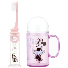 Japan Disney Toothbrush Set - Minnie : Purple Pink