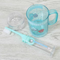 Japan Sanrio Toothbrush Set - Hangyodon : Gingham Turquoise - 3