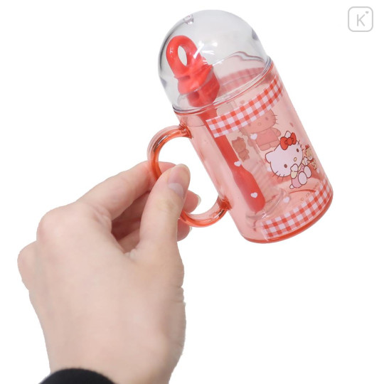 Japan Sanrio Toothbrush Set - Hello Kitty : Gingham Red - 2