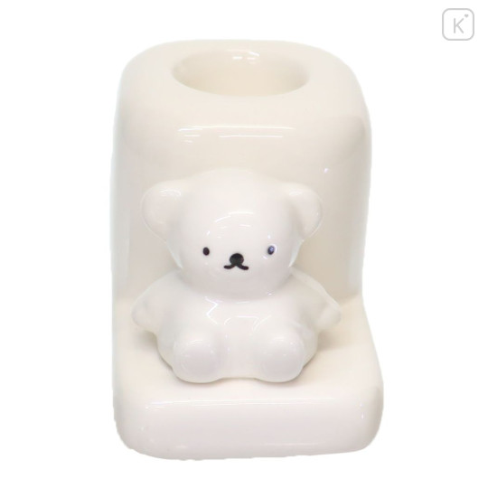 Japan Miffy Toothbrush Stand with Figure - Boris : White - 1
