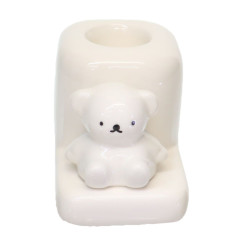 Japan Miffy Toothbrush Stand with Figure - Boris : White