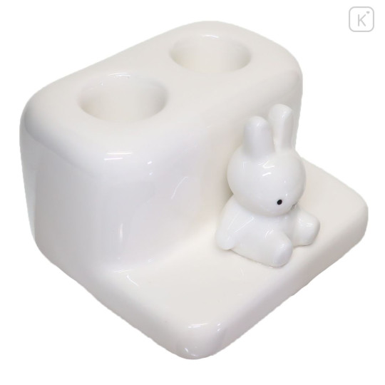 Japan Miffy Double Toothbrush Stand with Figure - Miffy : White - 2