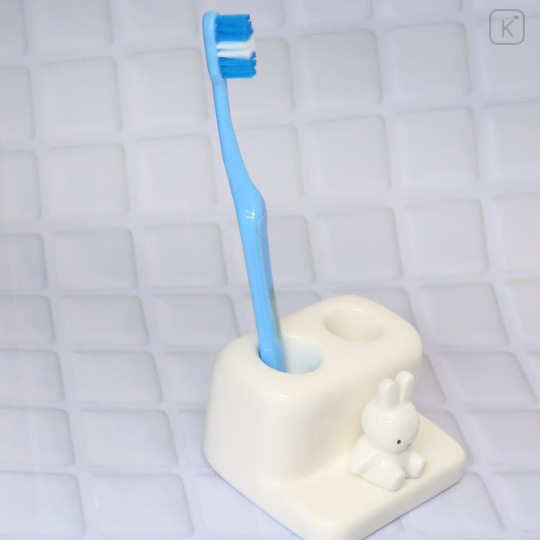 Japan Miffy Double Toothbrush Stand with Figure - Miffy : White - 3
