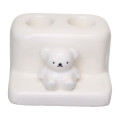 Japan Miffy Double Toothbrush Stand with Figure - Boris : White - 1