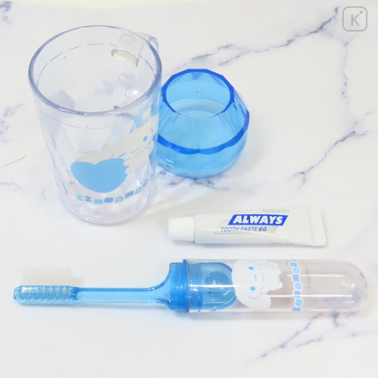 Japan Sanrio Toothbrush Set - Cinnamoroll : Marumochi Blue - 3
