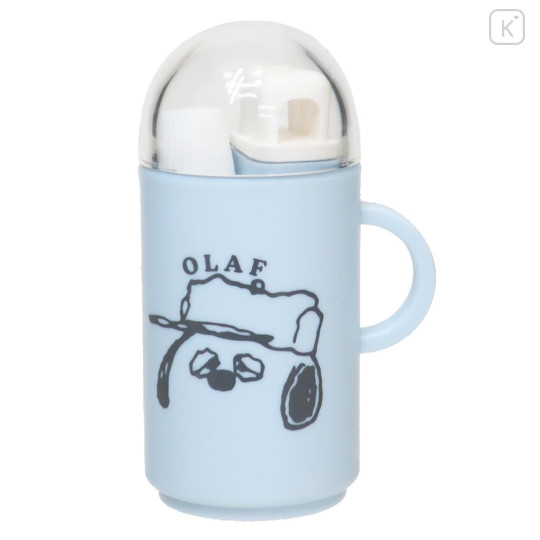 Japan Peanuts Toothbrush Set - Snoopy : Brother Olaf Blue - 1