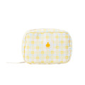 Japan Chiikawa Square Cosmetic Pouch - Usagi : Check Yellow - 8
