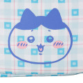 Japan Chiikawa Square Cosmetic Pouch - Hachiware : Check Blue - 7