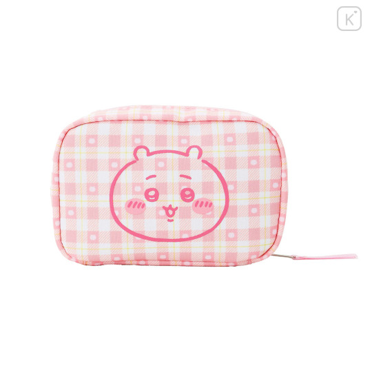 Japan Chiikawa Square Cosmetic Pouch - Chiikawa : Check Pink - 1