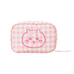 Japan Chiikawa Square Cosmetic Pouch - Chiikawa : Check Pink