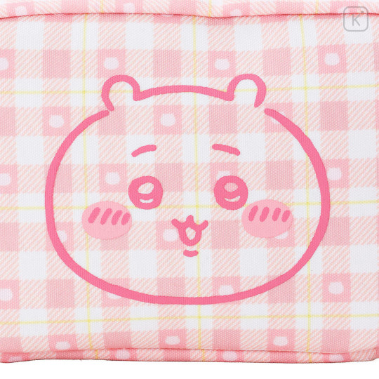 Japan Chiikawa Square Cosmetic Pouch - Chiikawa : Check Pink - 7