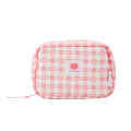 Japan Chiikawa Square Cosmetic Pouch - Chiikawa : Check Pink - 8