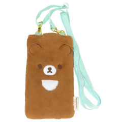 Japan San-X Smartphone Shoulder Pouch - Chairoikoguma : Clear Fluffy Face