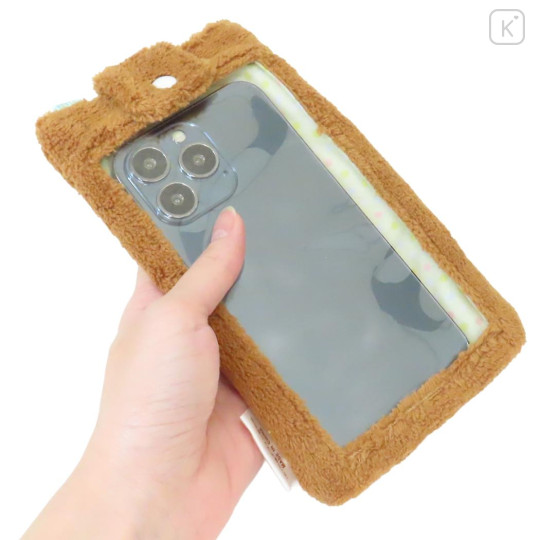 Japan San-X Smartphone Shoulder Pouch - Chairoikoguma : Clear Fluffy Face - 2