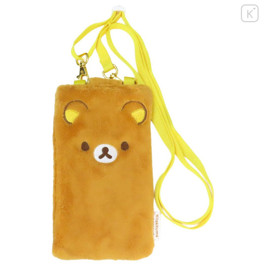 Japan San-X Smartphone Shoulder Pouch - Rilakkuma : Clear Fluffy Face - 1