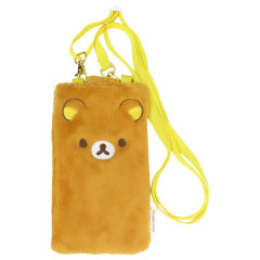 Japan San-X Smartphone Shoulder Pouch - Rilakkuma : Clear Fluffy Face