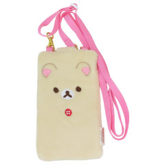 Japan San-X Smartphone Shoulder Pouch - Korilakkuma : Clear Fluffy Face