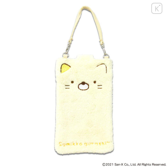 Japan San-X Smartphone Pouch - Sumikko Gurashi : Neko Clear Fluffy Face - 1