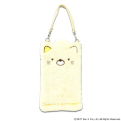 Japan San-X Smartphone Pouch - Sumikko Gurashi : Neko Clear Fluffy Face