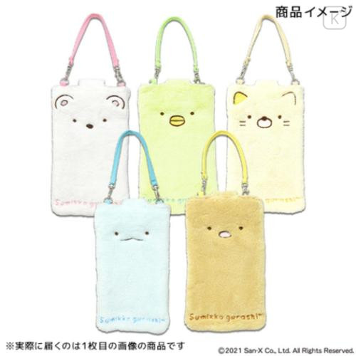 Japan San-X Smartphone Pouch - Sumikko Gurashi : Tokage Clear Fluffy Face - 4