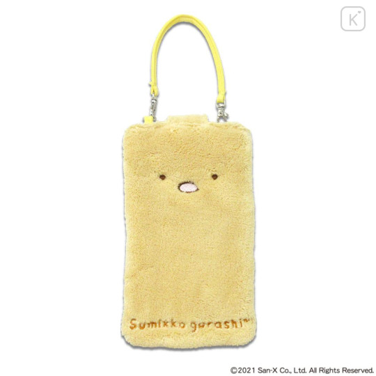 Japan San-X Smartphone Pouch - Sumikko Gurashi : Tonkatsu Fried Pork Clear Fluffy Face - 1