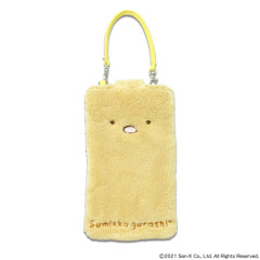 Japan San-X Smartphone Pouch - Sumikko Gurashi : Tonkatsu Fried Pork Clear Fluffy Face