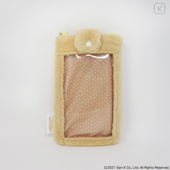 Japan San-X Smartphone Pouch - Sumikko Gurashi : Tonkatsu Fried Pork Clear Fluffy Face - 2