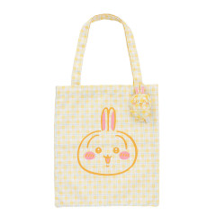 Japan Chiikawa Tote Bag With Plush Mascot - Usagi : Check Yellow