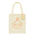 Japan Chiikawa Tote Bag With Plush Mascot - Usagi : Check Yellow - 1
