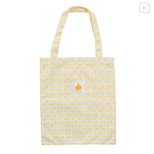 Japan Chiikawa Tote Bag With Plush Mascot - Usagi : Check Yellow - 6