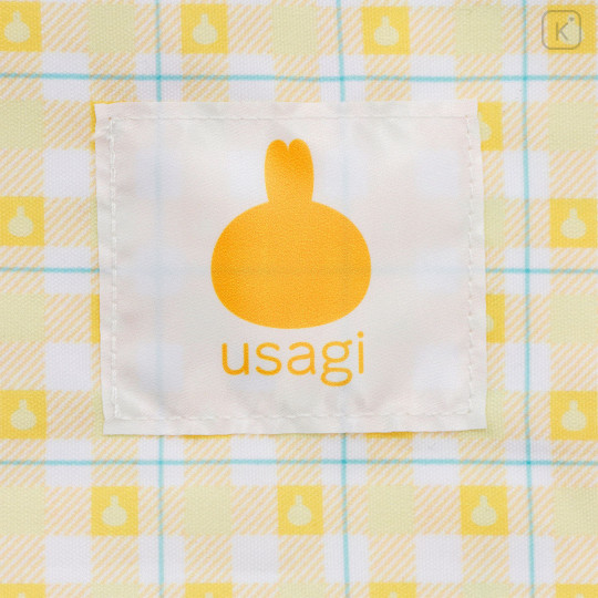Japan Chiikawa Tote Bag With Plush Mascot - Usagi : Check Yellow - 8