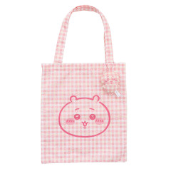 Japan Chiikawa Tote Bag With Plush Mascot - Chiikawa : Check Pink