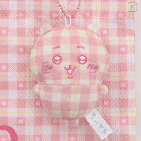 Japan Chiikawa Tote Bag With Plush Mascot - Chiikawa : Check Pink - 2