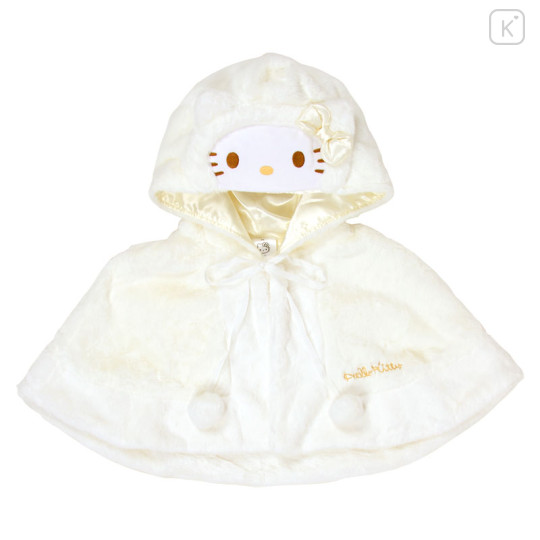 Japan Sanrio Hooded Mini Cape - Hello Kitty : White - 1
