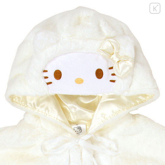 Japan Sanrio Hooded Mini Cape - Hello Kitty : White - 3