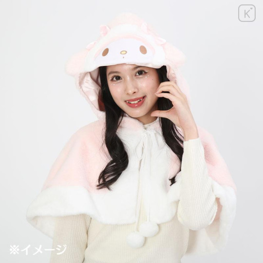 Japan Sanrio Hooded Mini Cape - My Melody : Pink - 4