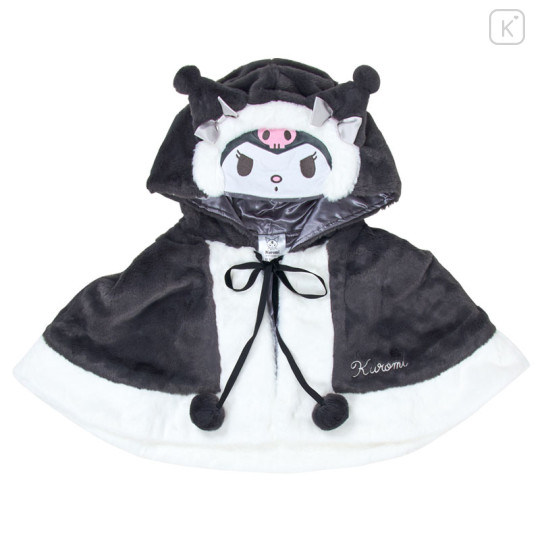 Japan Sanrio Hooded Mini Cape - Kuromi : Black - 1
