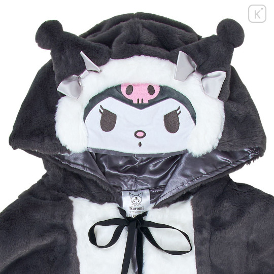 Japan Sanrio Hooded Mini Cape - Kuromi : Black - 3