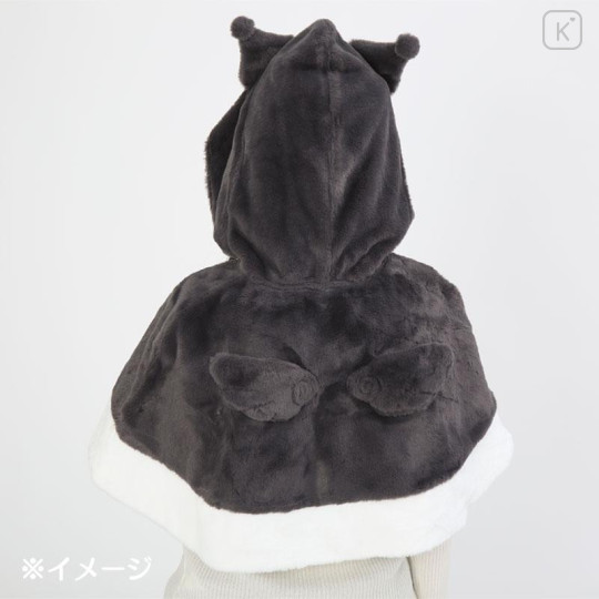 Japan Sanrio Hooded Mini Cape - Kuromi : Black - 6