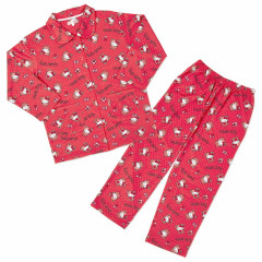 Japan Sanrio Long Sleeve Shirt Pajamas (M) - Hello Kitty : Bear Red