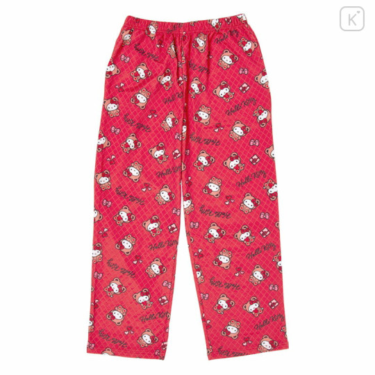 Japan Sanrio Long Sleeve Shirt Pajamas (M) - Hello Kitty : Bear Red - 3