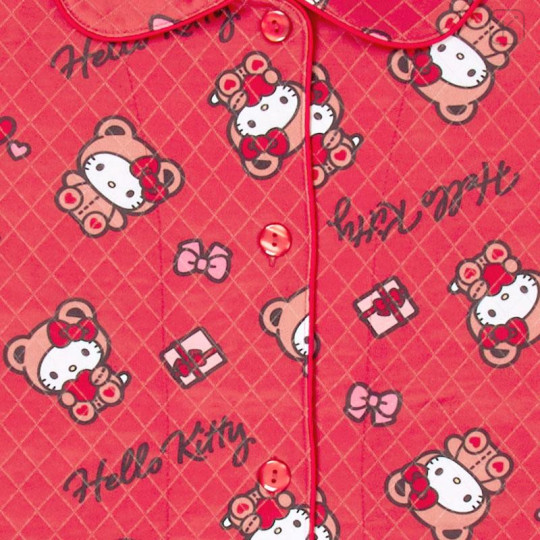 Japan Sanrio Long Sleeve Shirt Pajamas (M) - Hello Kitty : Bear Red - 4